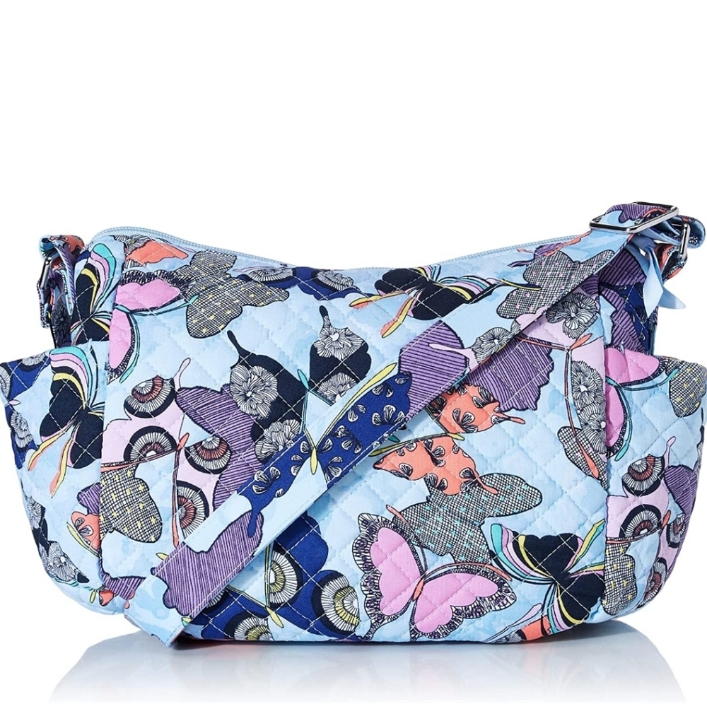 Vera Bradley Women's Cotton On the Go Crossbody Purse in Butterfly By